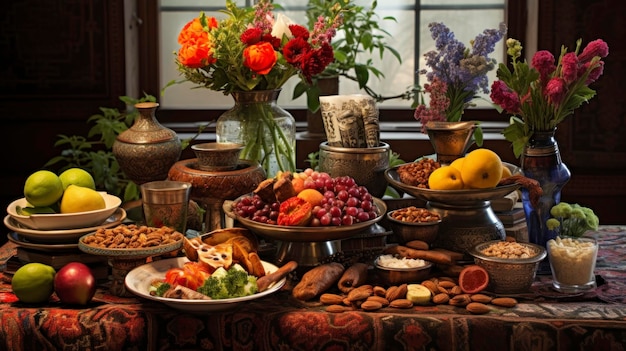 Iran Expérience de la célébration dynamique de Nowruz le Nouvel An persan avec une table festive HaftSeen