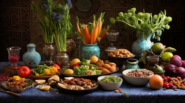 Iran Expérience de la célébration dynamique de Nowruz le Nouvel An persan avec une table festive HaftSeen