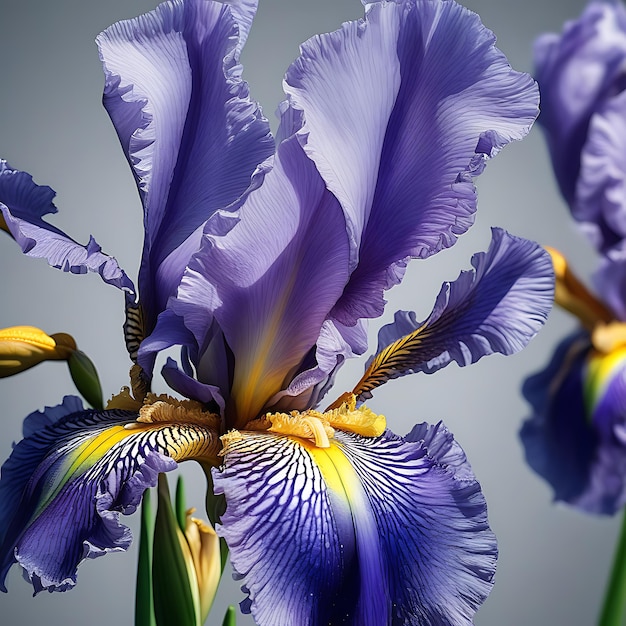 Iris de fleur Iris spp hyper réaliste hyper détaillé gros plan 2