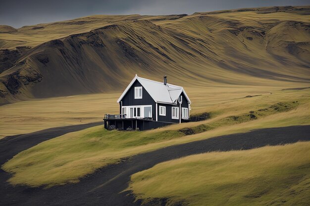 Islande maison collines maison zone éloignée style de vie