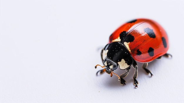 Isolage de la coccinelle sur fond blanc Génératif Ai