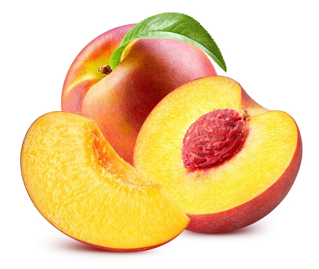 Isolat de fruit de pêche Peach on white Peach clipping path High End Retouching