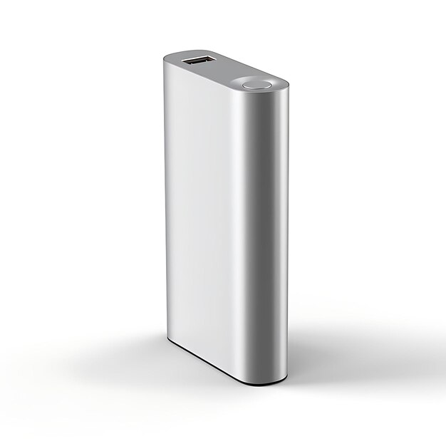 Isolé du chargeur portable Xiaomi Mi Power Bank Vue latérale Showcasi sur fond blanc Propre