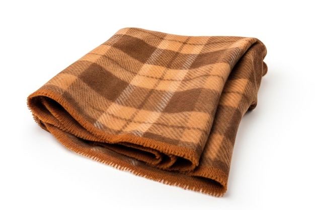 Isolé sur fond blanc couverture en alpaga ou cachemire marron tissu en laine marron beige pour maison desi