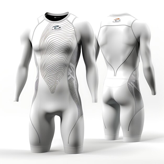 Isolé de polo aquatique olympique pour hommes et femmes mixtes Costume de natation court style Wit 3D Costume de Natation Design Blank