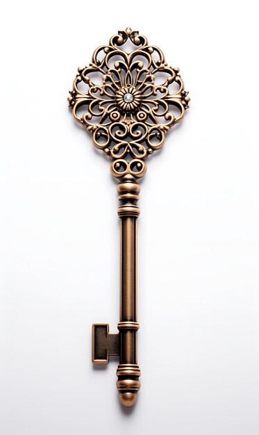 Isolé de porte-clés vintage collier rétro collier antique bronze complexe Clipart concept d'actif de jeu