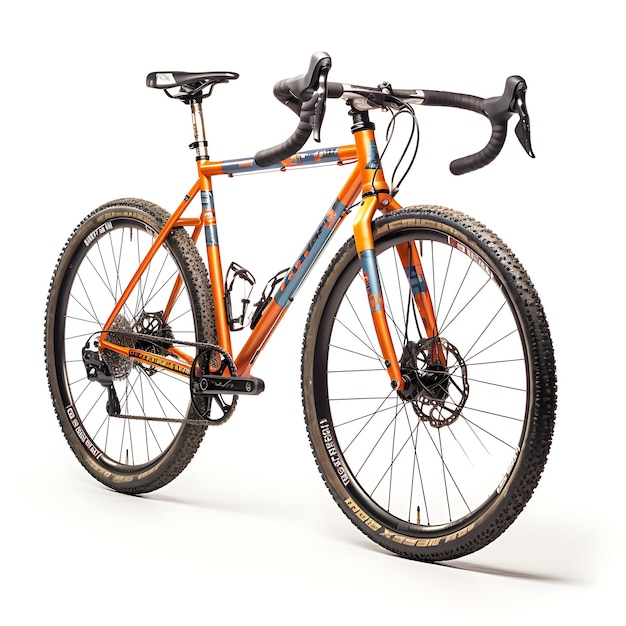 Photo isolé de surly crosscheck bike cycle cyclocross bike type orange col sur fond blanc photo