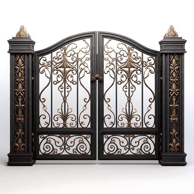 Isolée de Bi Fold Gate avec Ornate Patterned Glass Design se compose de C 3D Design Concept Idease