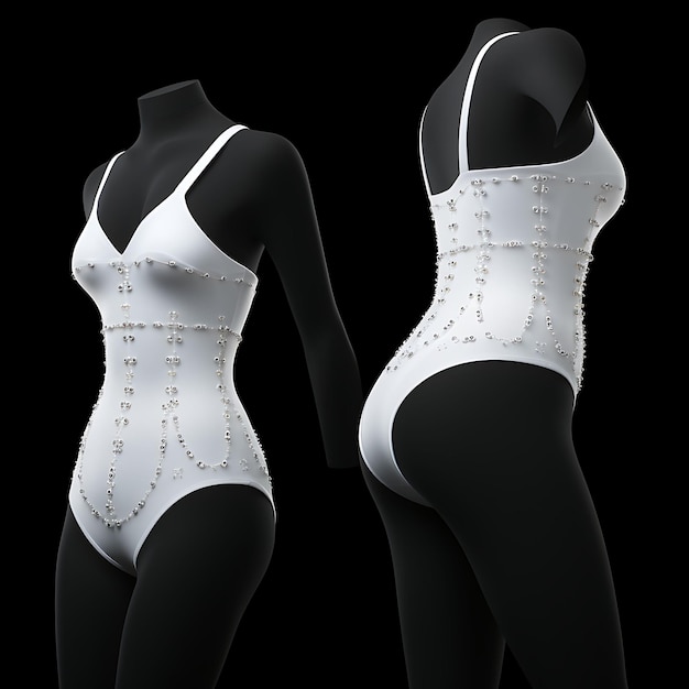 Isolée de pantalon et de soutien-gorge décorés décorés avec des idées de concept de design 3D