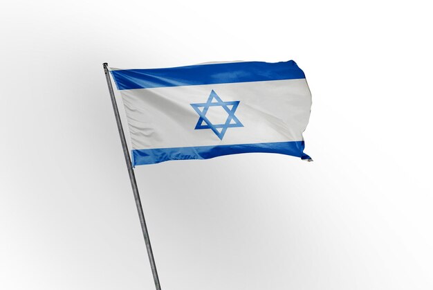 Israël agitant le drapeau sur une image de fond blanc