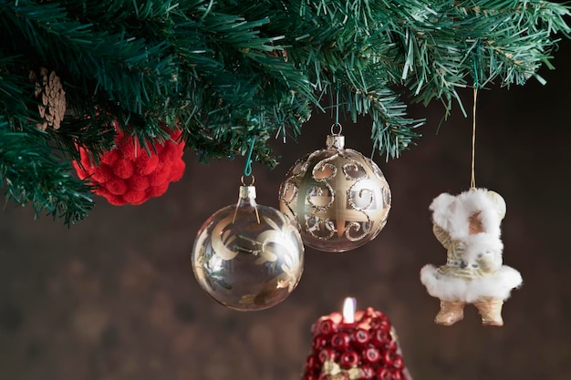 Photo italie, noël, décorations d'arbre de noël