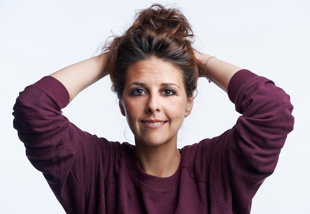 Italie portrait en studio d'une femme souriante