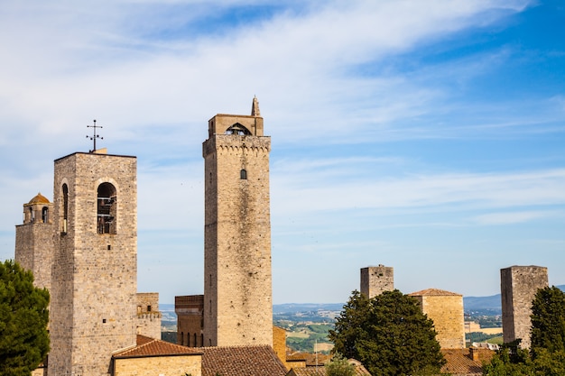 Italie, Toscane. Ville médiévale de San Gimignano avec 14 tours défensives