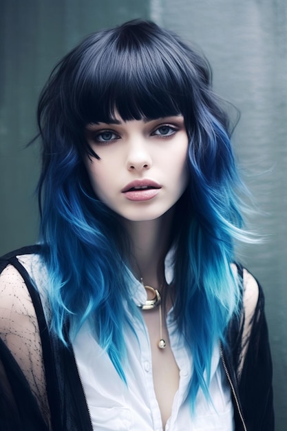 J'adore la couleur des cheveux bleus.