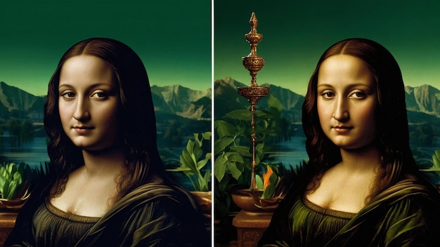 J'ai coloré la gravure de la Mona Lisa de Léonard
