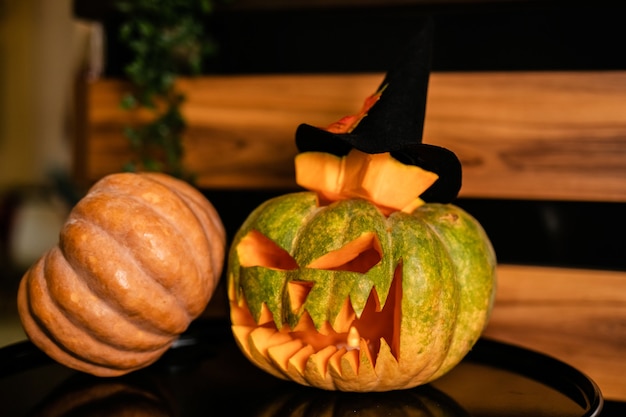 Jack-o-lantern sur la célébration d'Halloween