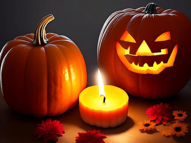 jack o lantern créé avec générative ai