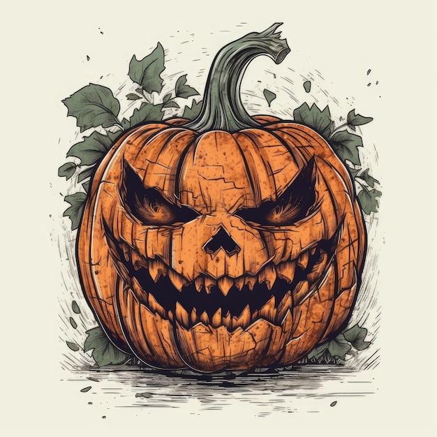 jack o lantern vector illustration pour t shirt dessiné