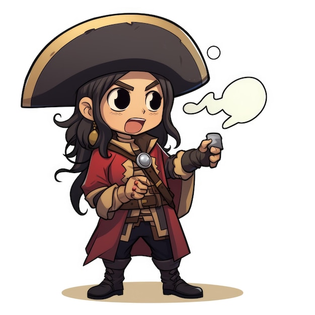 Jack Sparrow, personnage de dessin animé des Pirates des Caraïbes, IA générative