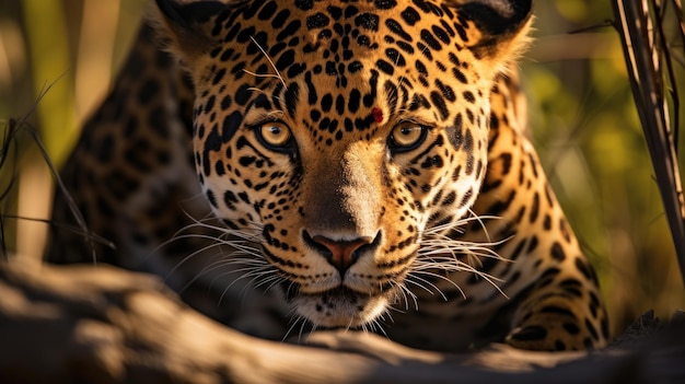 Jaguar dans la forêt Image attrayante d’un puissant jaguar chasseur