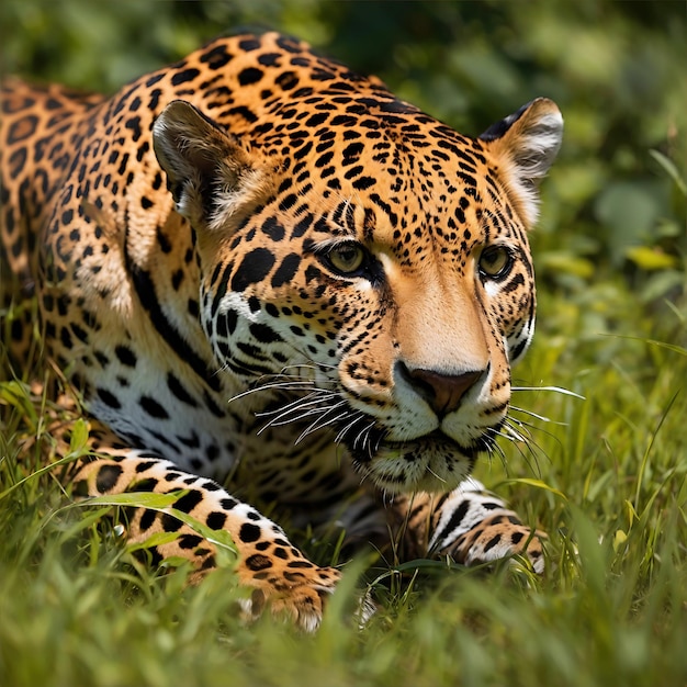 Jaguar dans l'habitat naturel généré par l'IA