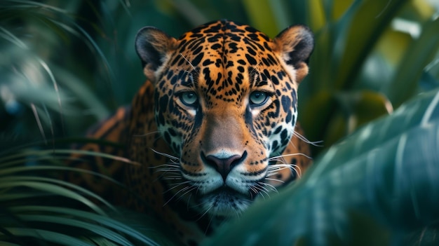 Le jaguar fascinant dans la jungle dense