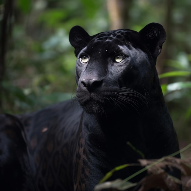 Un jaguar noir avec le mot jaguar dessus