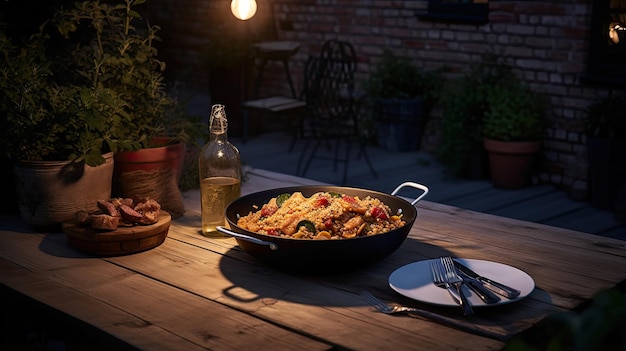 Jambalaya plat de riz créole américain et cajun générative ai