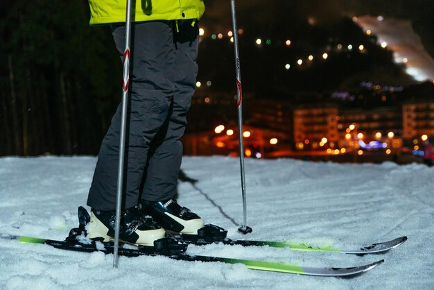 Jambes de ski se bouchent