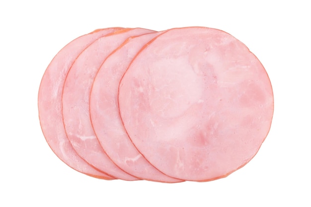 Jambon fumé isolé sur fond blanc