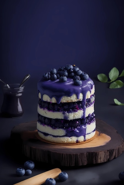 Jamme fondue sur du pain de bleuets délicieux et sucré