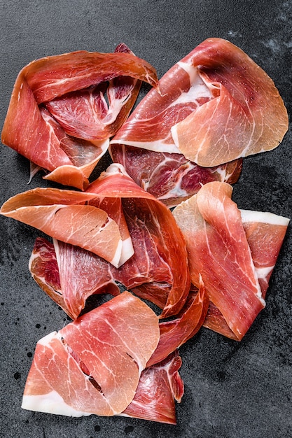 Jamon Serrano espagnol, jambon., Vue de dessus