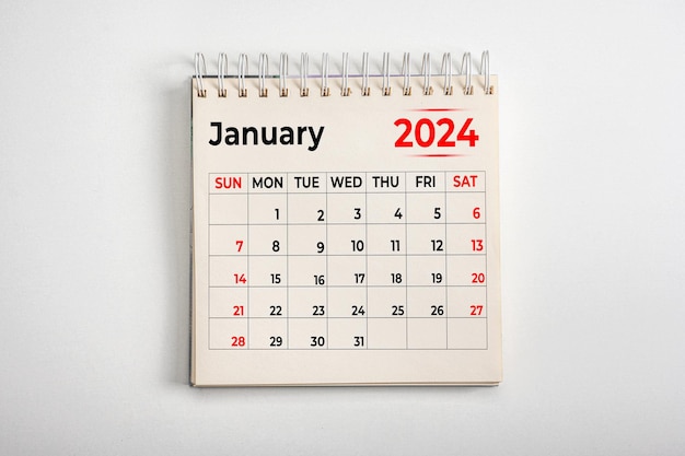 janvier 2024 Résolution stratégie solution objectif affaires et jours fériés Date mois janvier 2024 Page du calendrier mensuel annuel janvier 2024