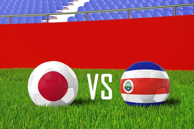 Le Japon contre le Costa Rica dans le stade