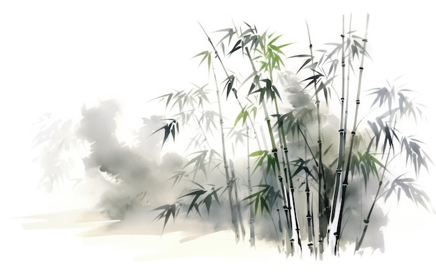 jardin de bambou illustration de peinture chinoise