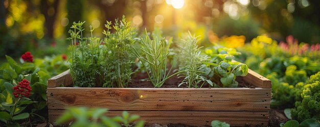 Un jardin communautaire avec des légumes en fleurs