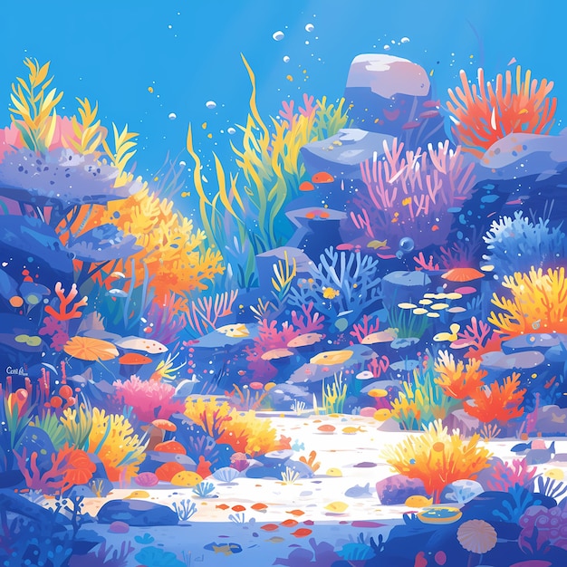 Un jardin de coraux sous-marins vibrant