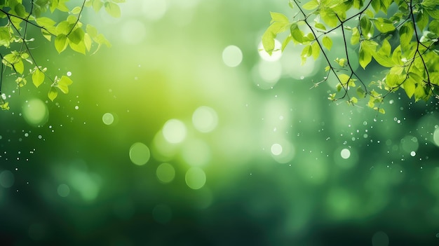 Jardin doux au bokeh vert d'été