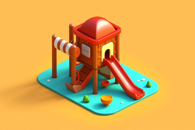 Photo jardin d'enfants aire de jeux icône 3d