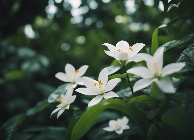 Photo un jardin de fleurs blanches