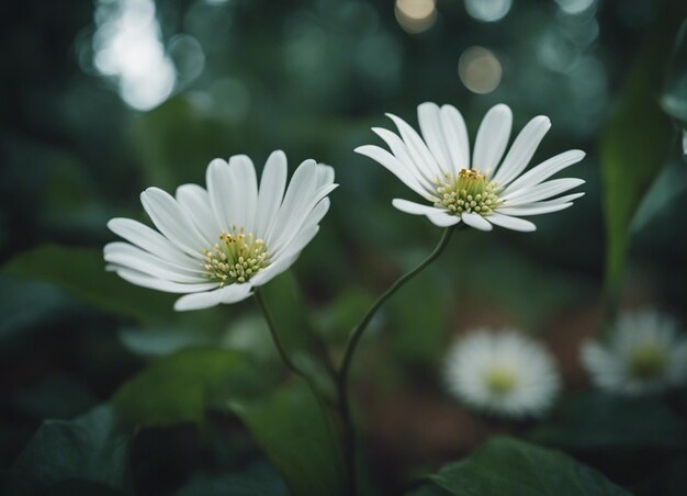 Photo un jardin de fleurs blanches