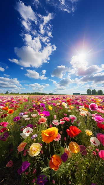 Jardin de fleurs coloré