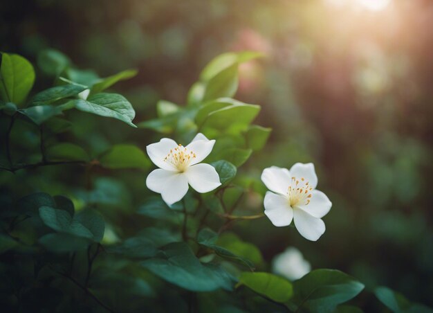 Photo un jardin de fleurs de jasmin