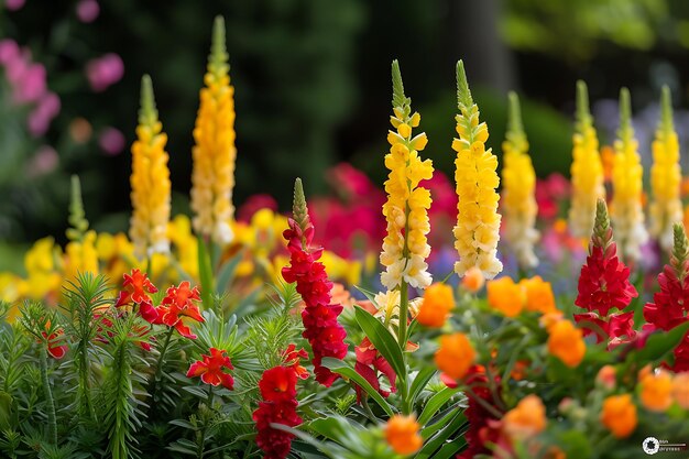 Photo un jardin de fleurs jaunes et vibrantes