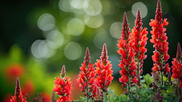 Jardin de fleurs rouges IA générative