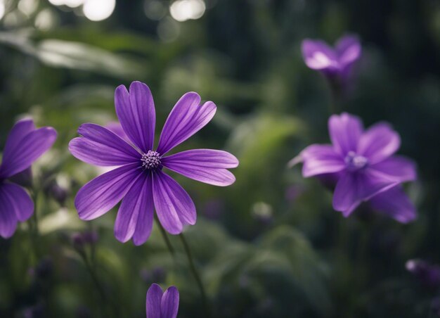 Un jardin de fleurs violettes