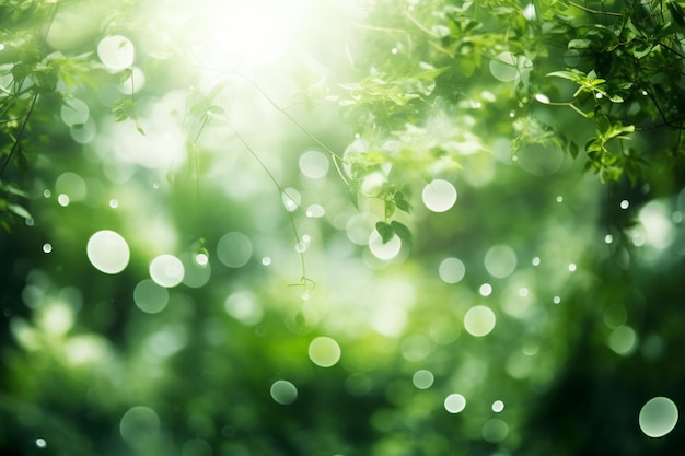 Le jardin flou de la lumière verte