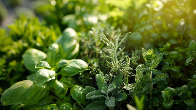 Un jardin d'herbes luxuriantes promettant fraîcheur et saveur pour élever vos créations culinaires