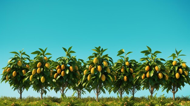 Jardin de manguiers avec fruits