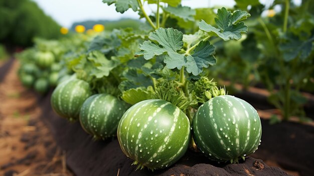 Photo jardin de melons d'eau hd papier peint en 8k image photographique en stock